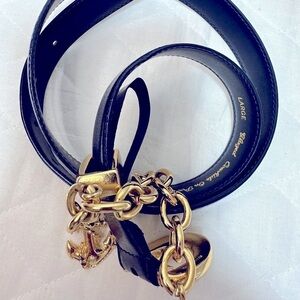 Cipriani 550213 Belt Leather Womens Cowhide Glazed On Pix Lining Chain Hook Boat